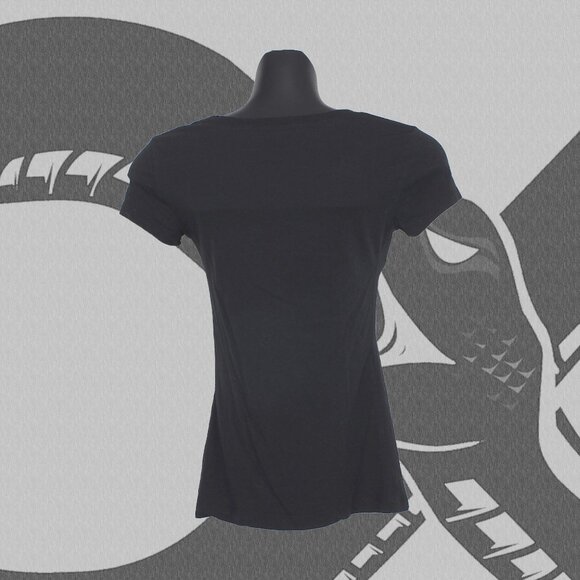 Moschino Love Women's Size 4 Short Sleeve Shirt Black 8-bit Heart Graphic - Picture 3 of 6